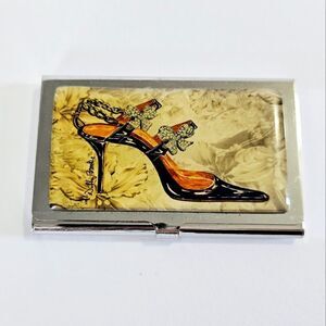 Debbie Brooks Signed Stiletto Sleek Metal Credit Business Card Holder Wallet